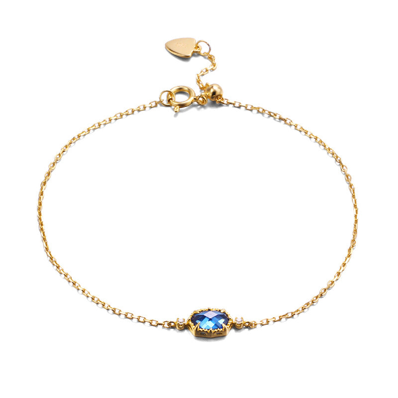 Retro Style Sapphire Blue Zircon Bracelet