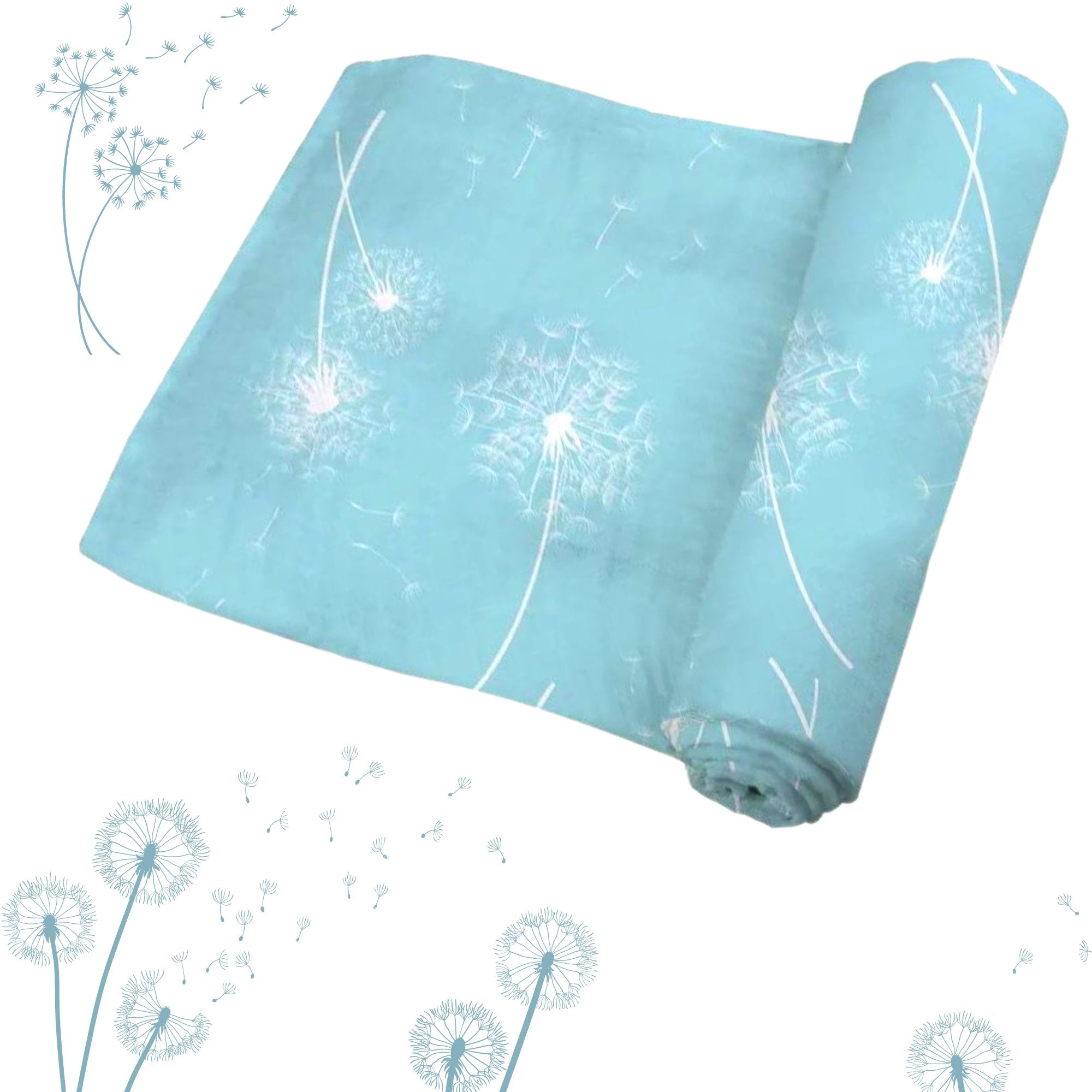 Swaddle Baby Blanket, Turquoise and White Bamboo Swaddle