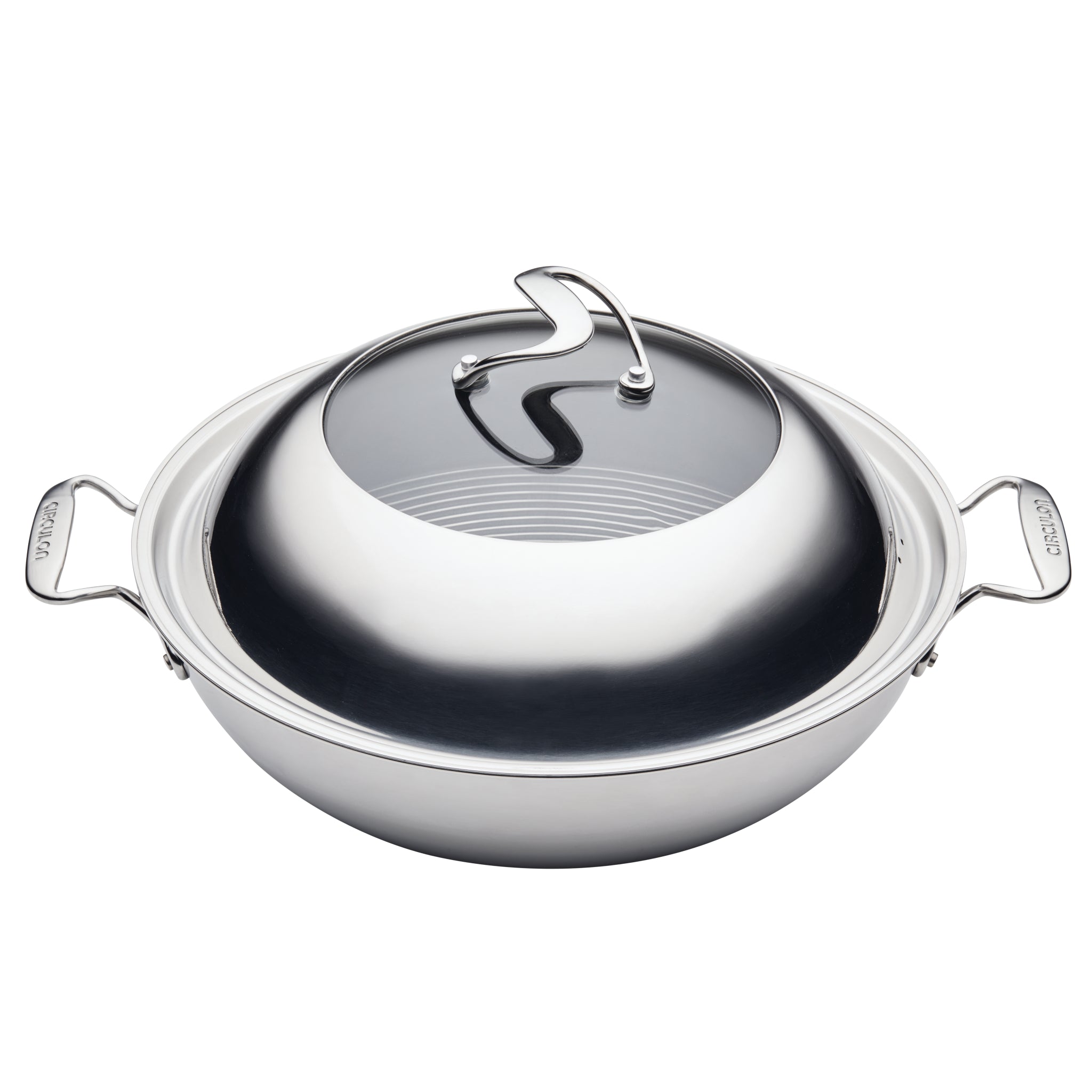 Wok with Glass Lid and Hybrid SteelShield Technology