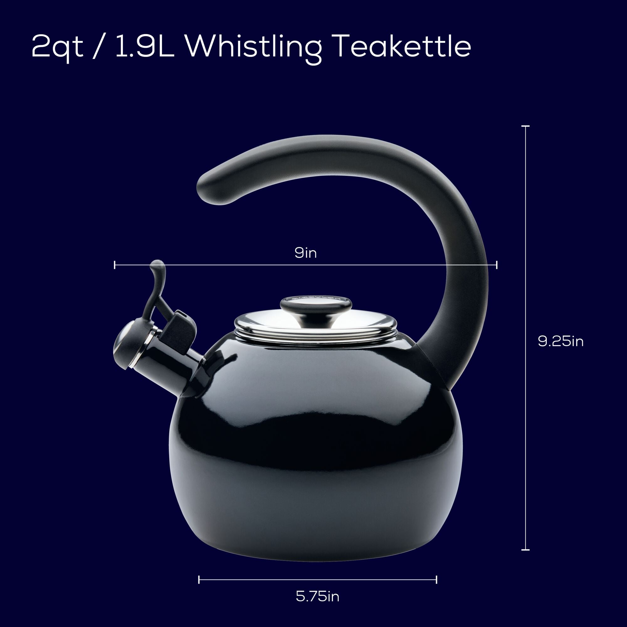 2-Quart Whistling Teakettle with Flip-Up Spout