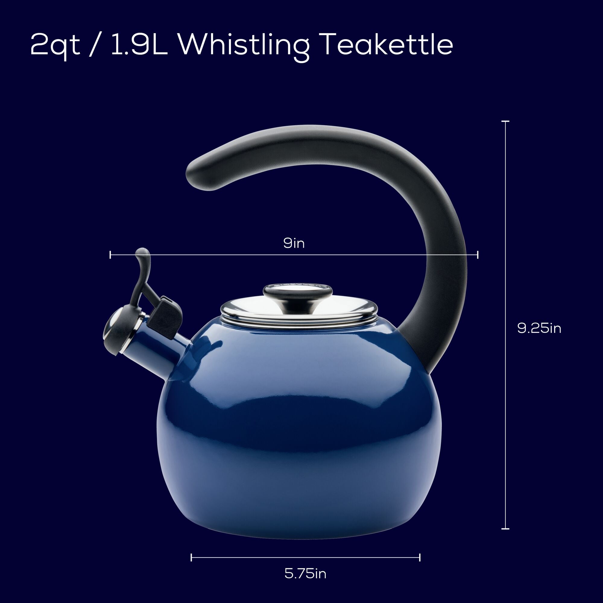 2-Quart Whistling Teakettle with Flip-Up Spout