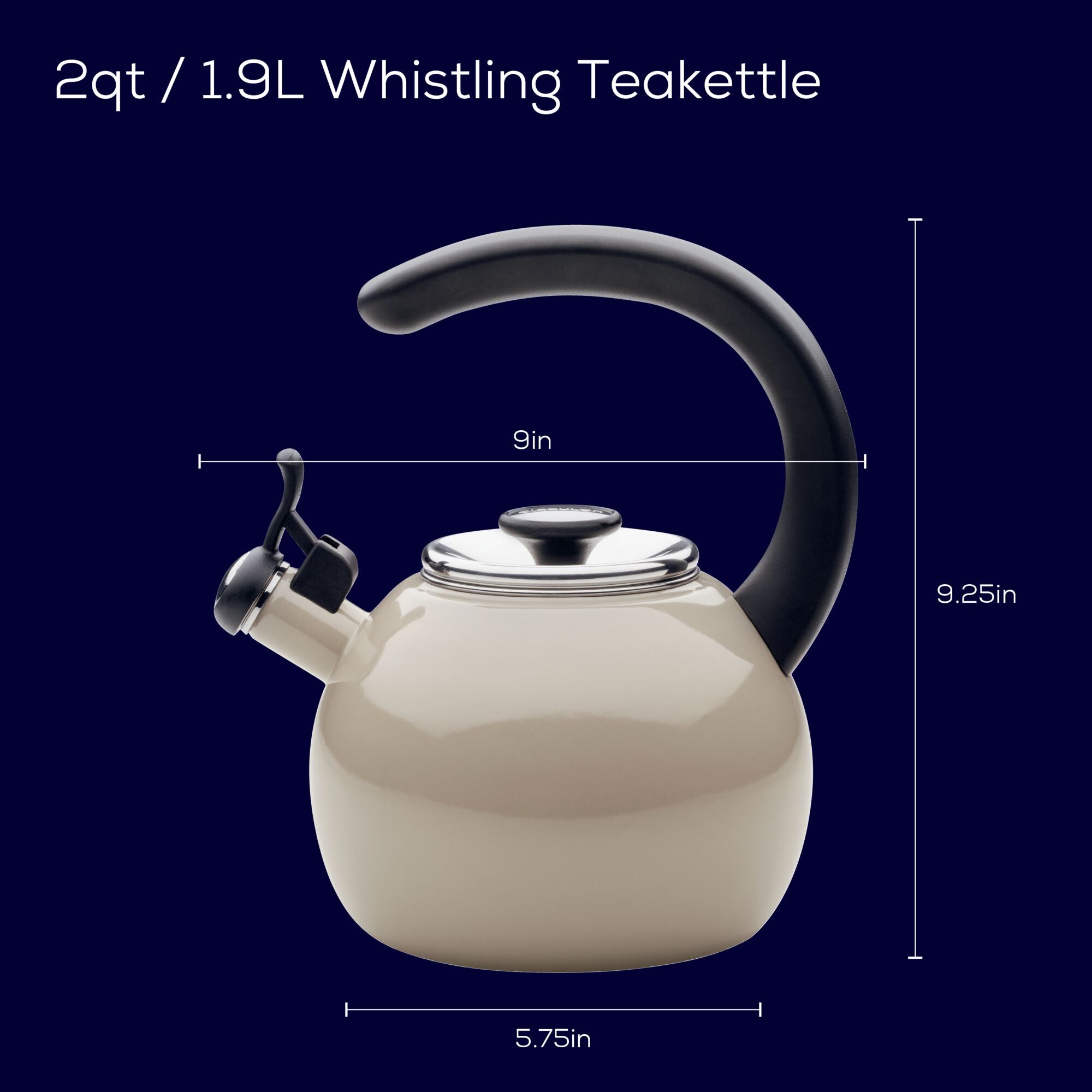 2-Quart Whistling Teakettle with Flip-Up Spout