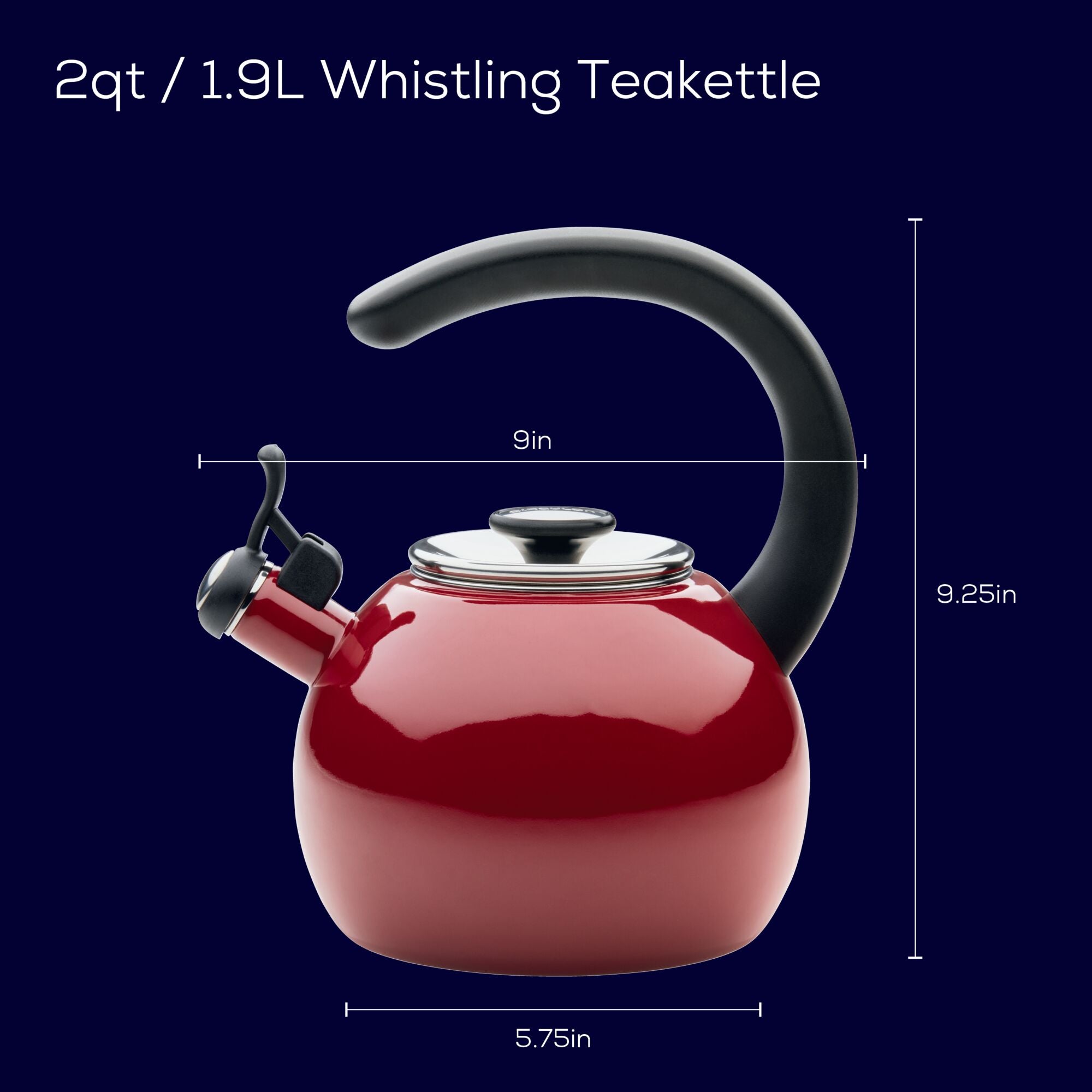 2-Quart Whistling Teakettle with Flip-Up Spout