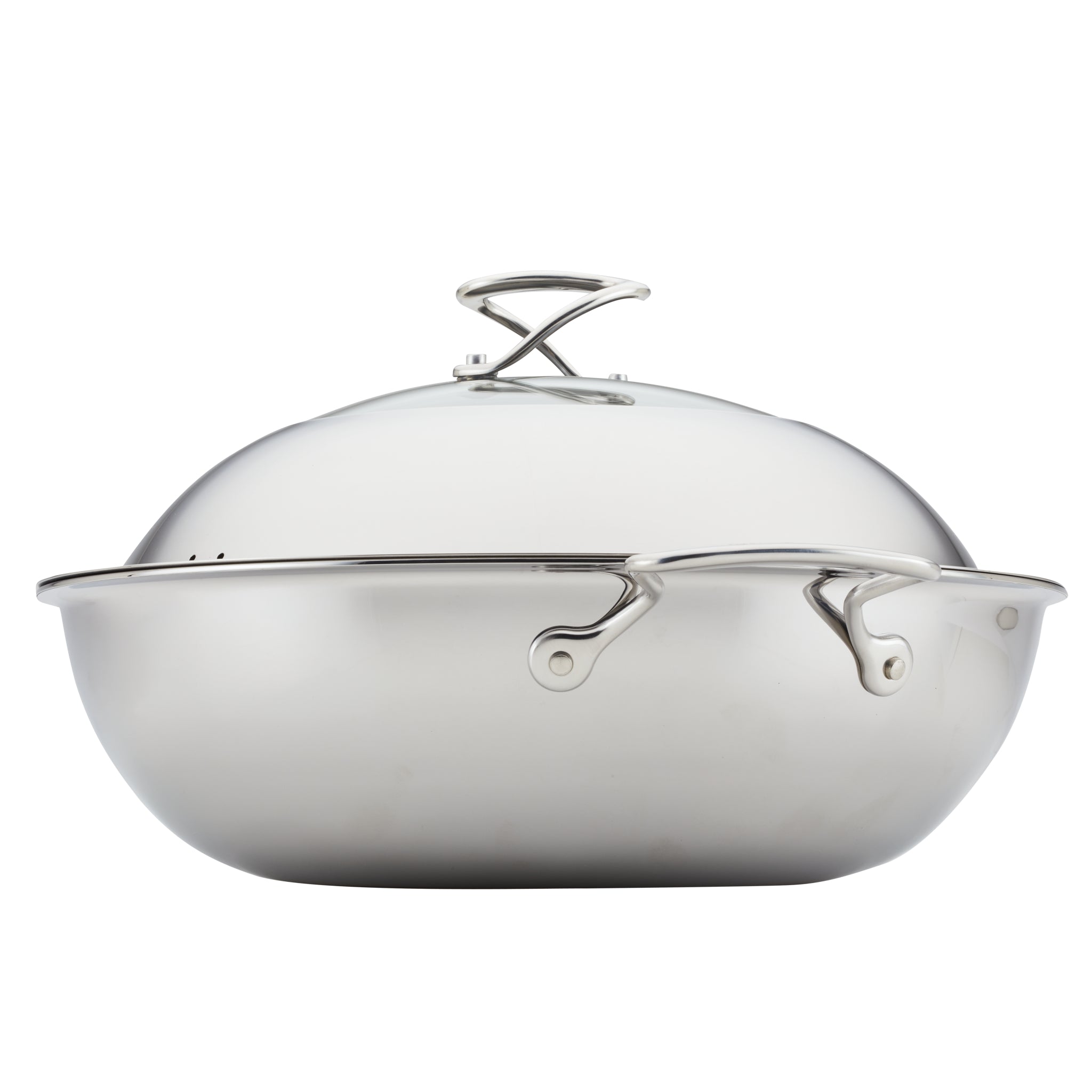 Wok with Glass Lid and Hybrid SteelShield Technology