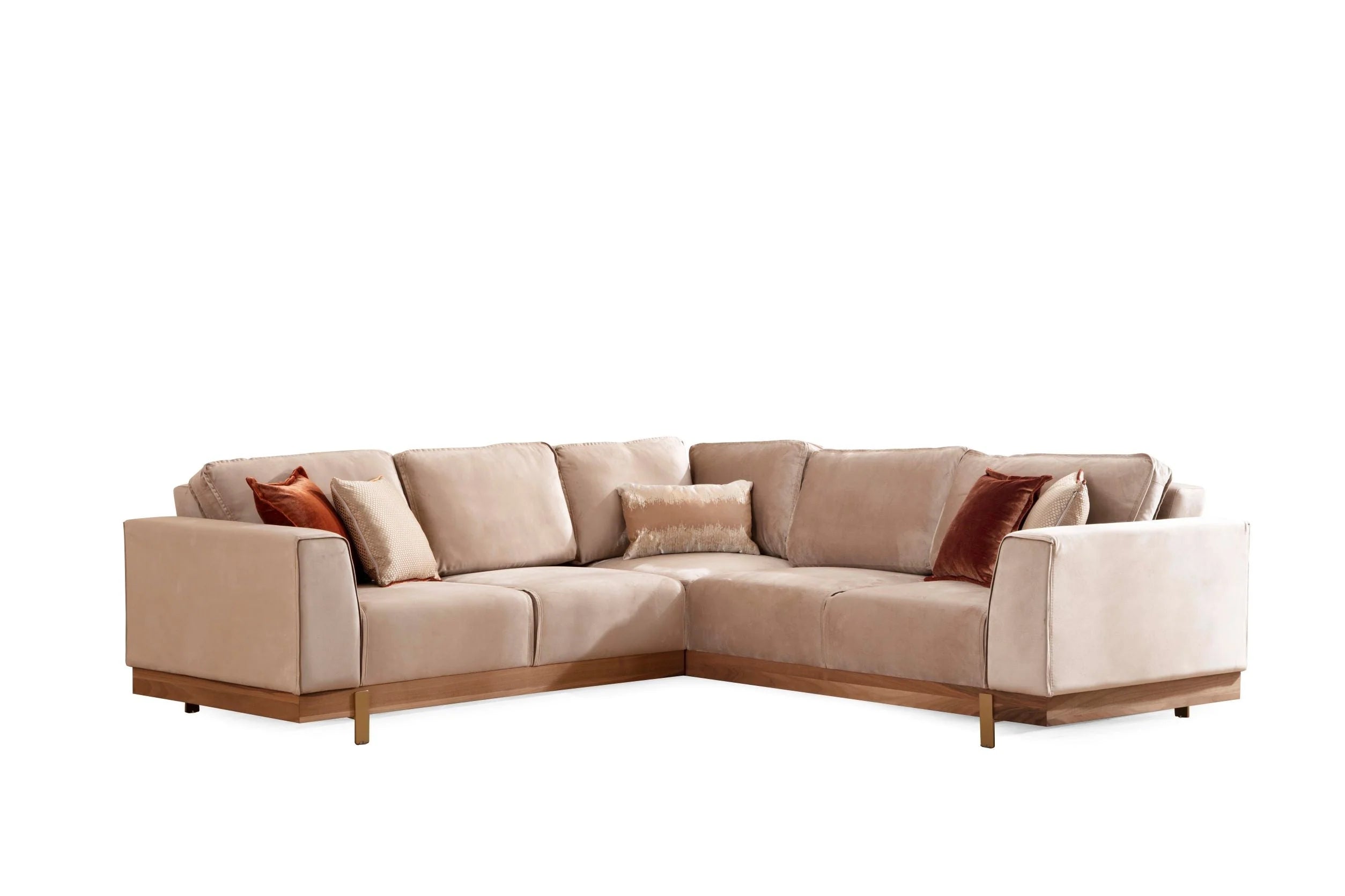 Emily Beige Velvet Sectional