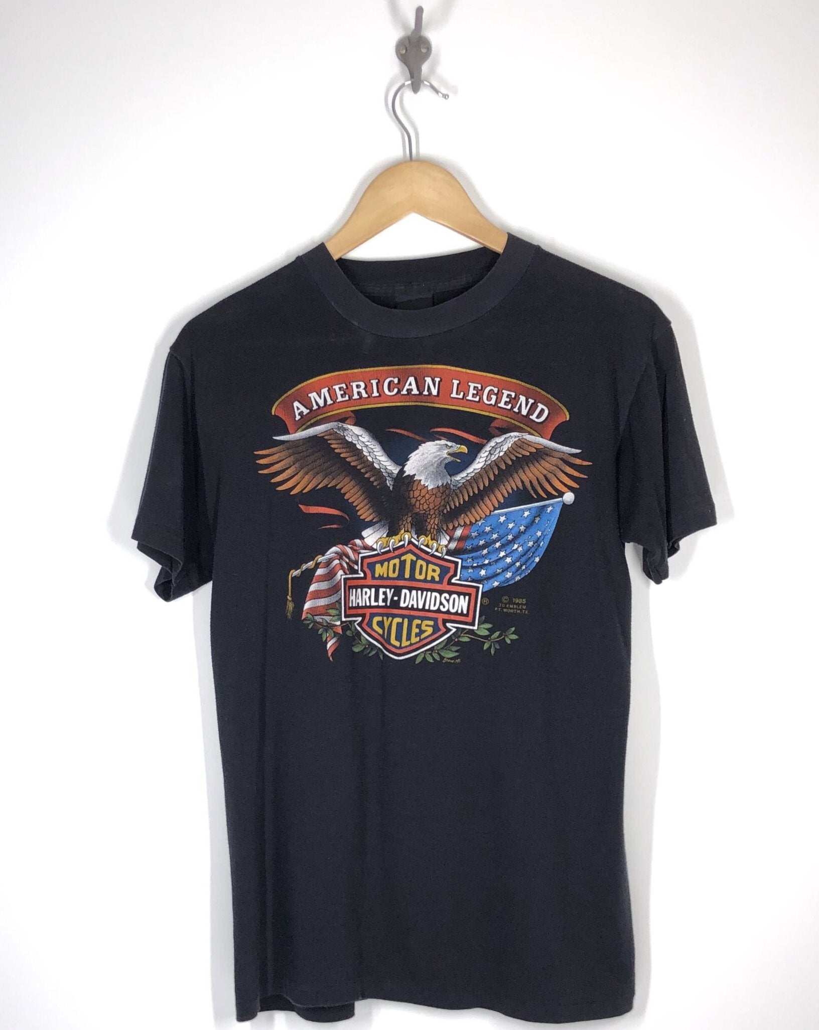 Harley Davidson Motorcycles T Shirt - 3D Emblem - American Legend - Duluth, MN 1985 - L