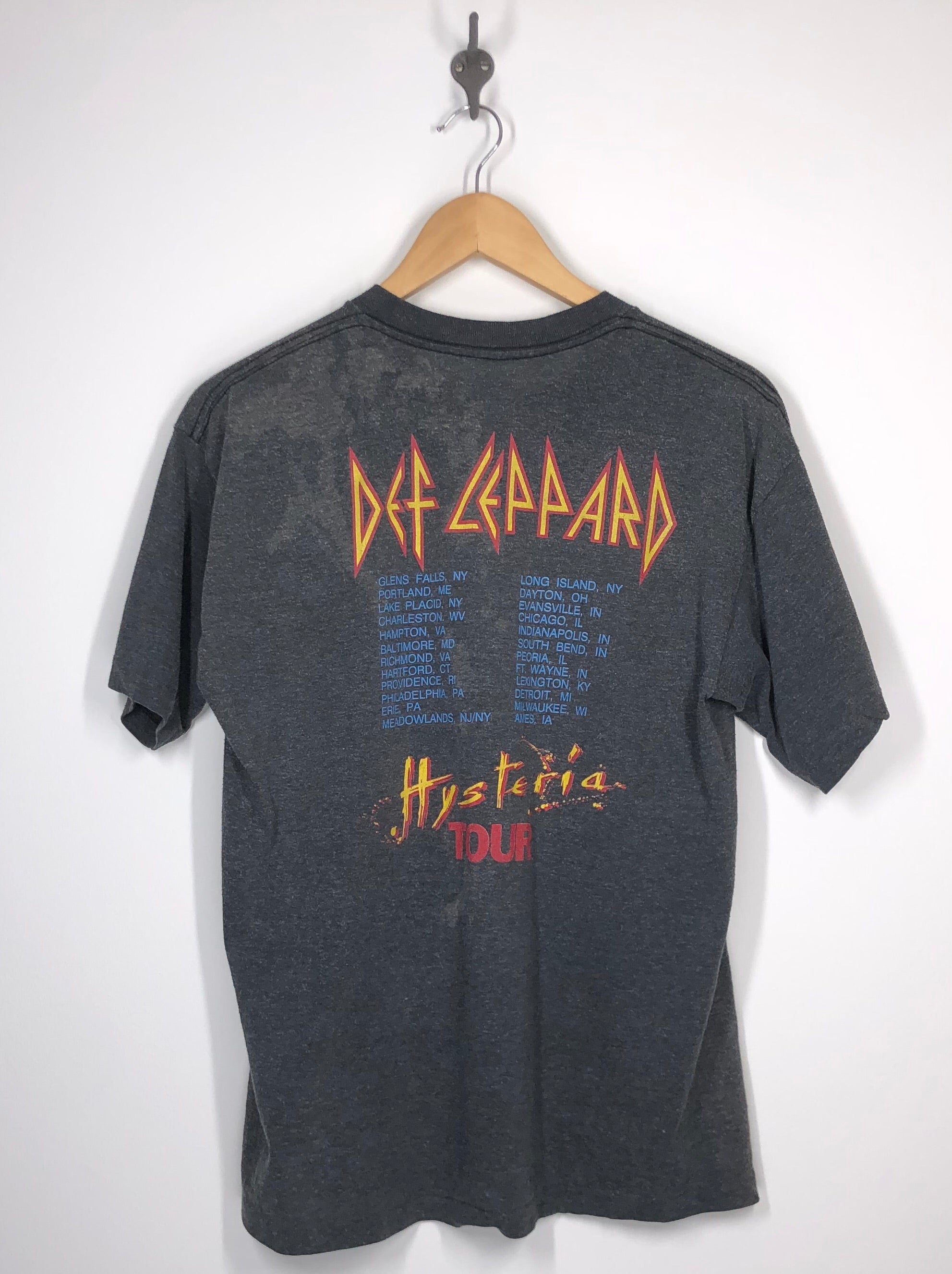 Def Leppard - 1987 Hysteria Tour T Shirt - XL
