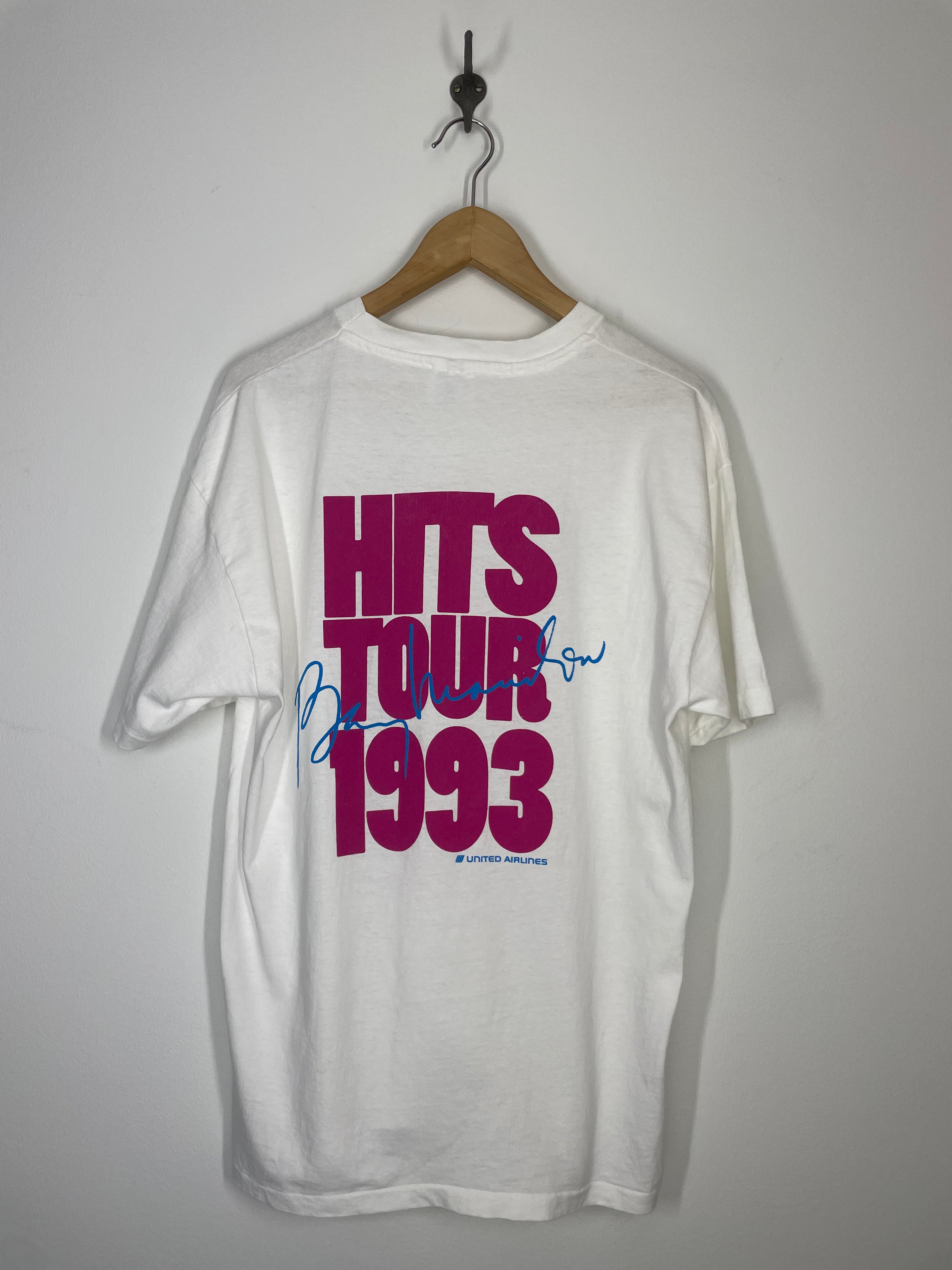 1993 Barry Manilow Hits Tour Concert T Shirt - Hanes - L