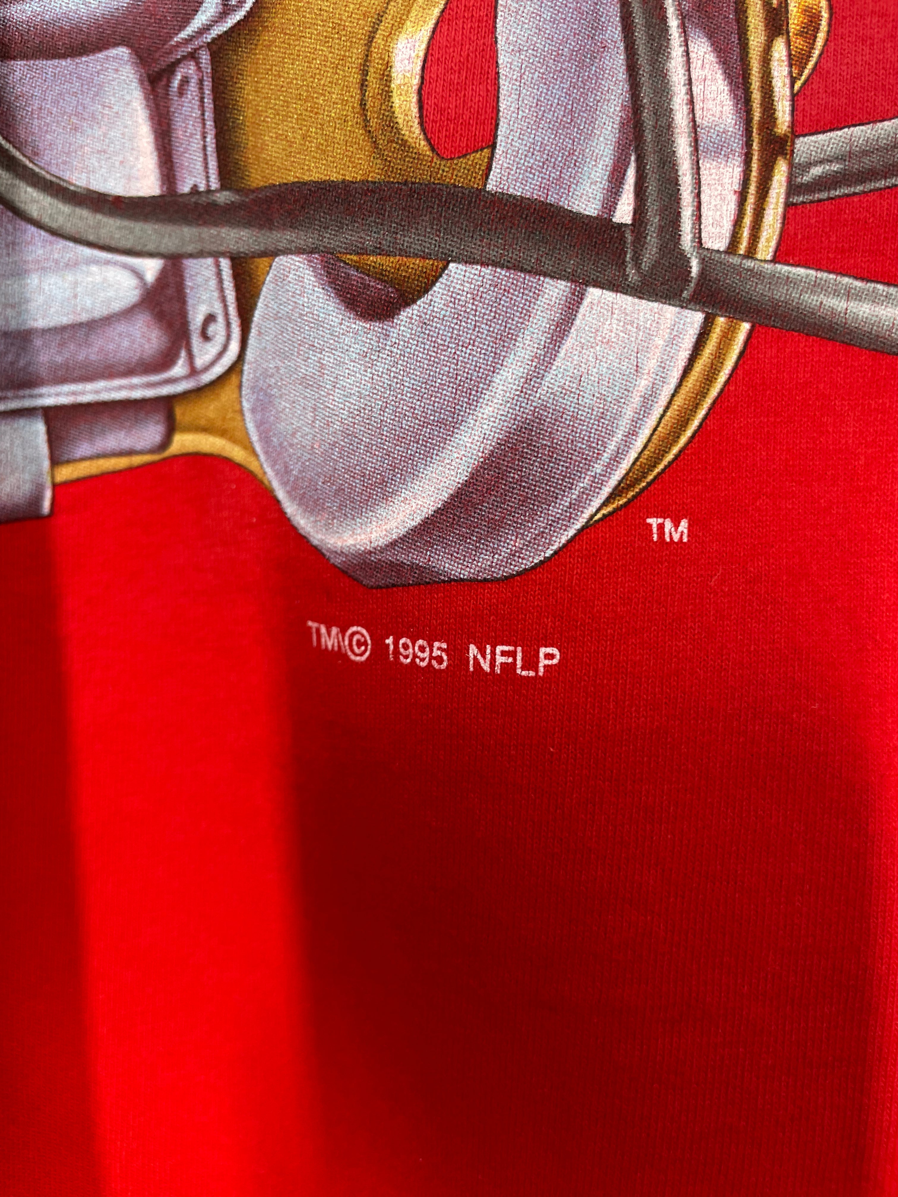 NFL San Francisco 49ers Football 1995 Helmet Graphic T Shirt - Salem - L