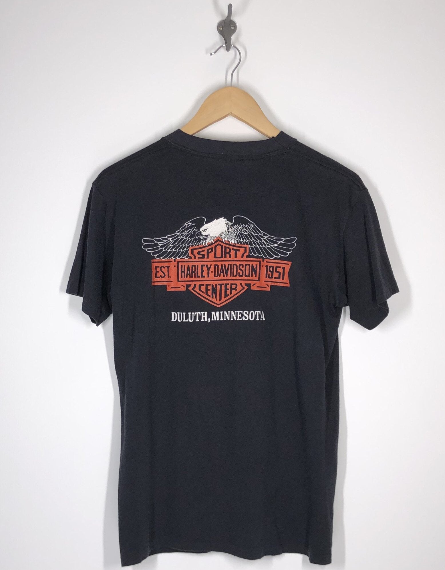 Harley Davidson Motorcycles T Shirt - 3D Emblem - American Legend - Duluth, MN 1985 - L