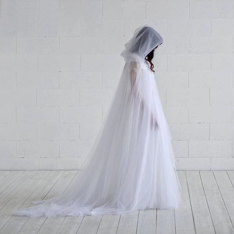 Double Layer Sheer Bridal Cloak