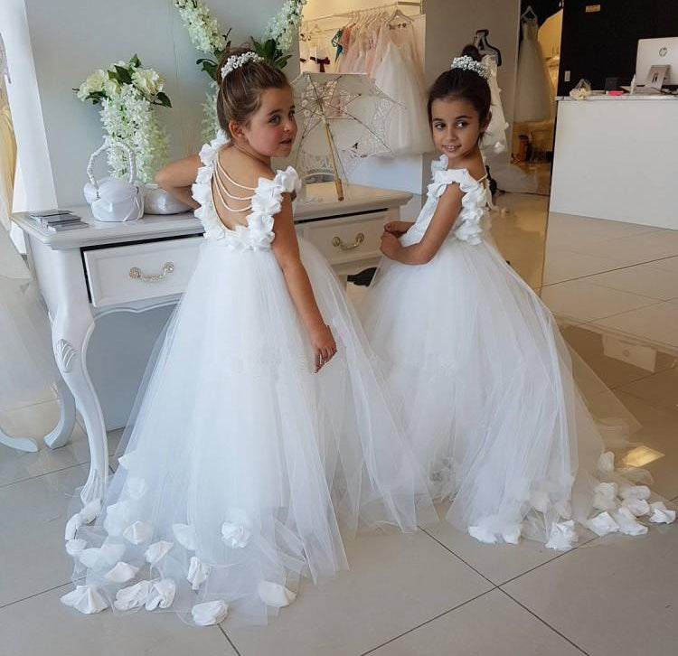 The Allie 3D Rosette Tulle Ball Gown Flower Girl Dress