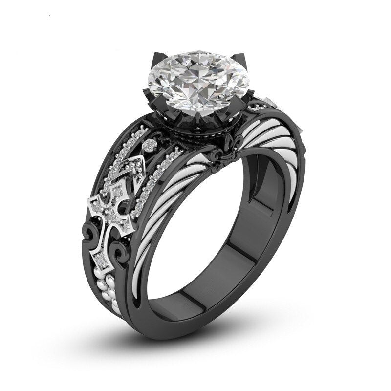 Gothic Cross Engagement Ring