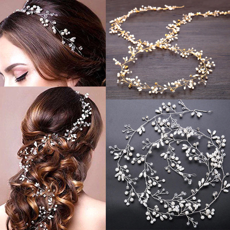 Mini Pearls Bridal Hairpiece - Available in 2 Colors