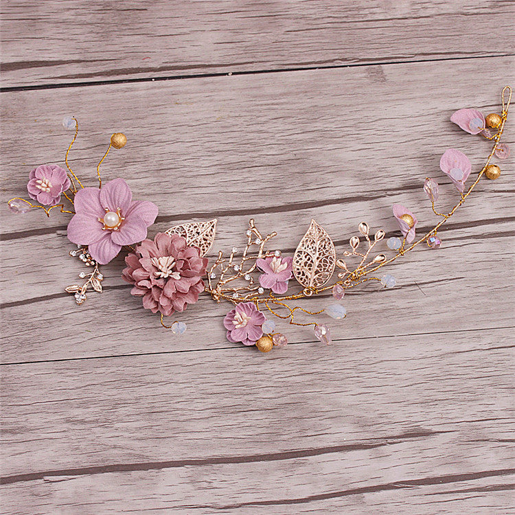 Purple Floral Bridal Hairpiece