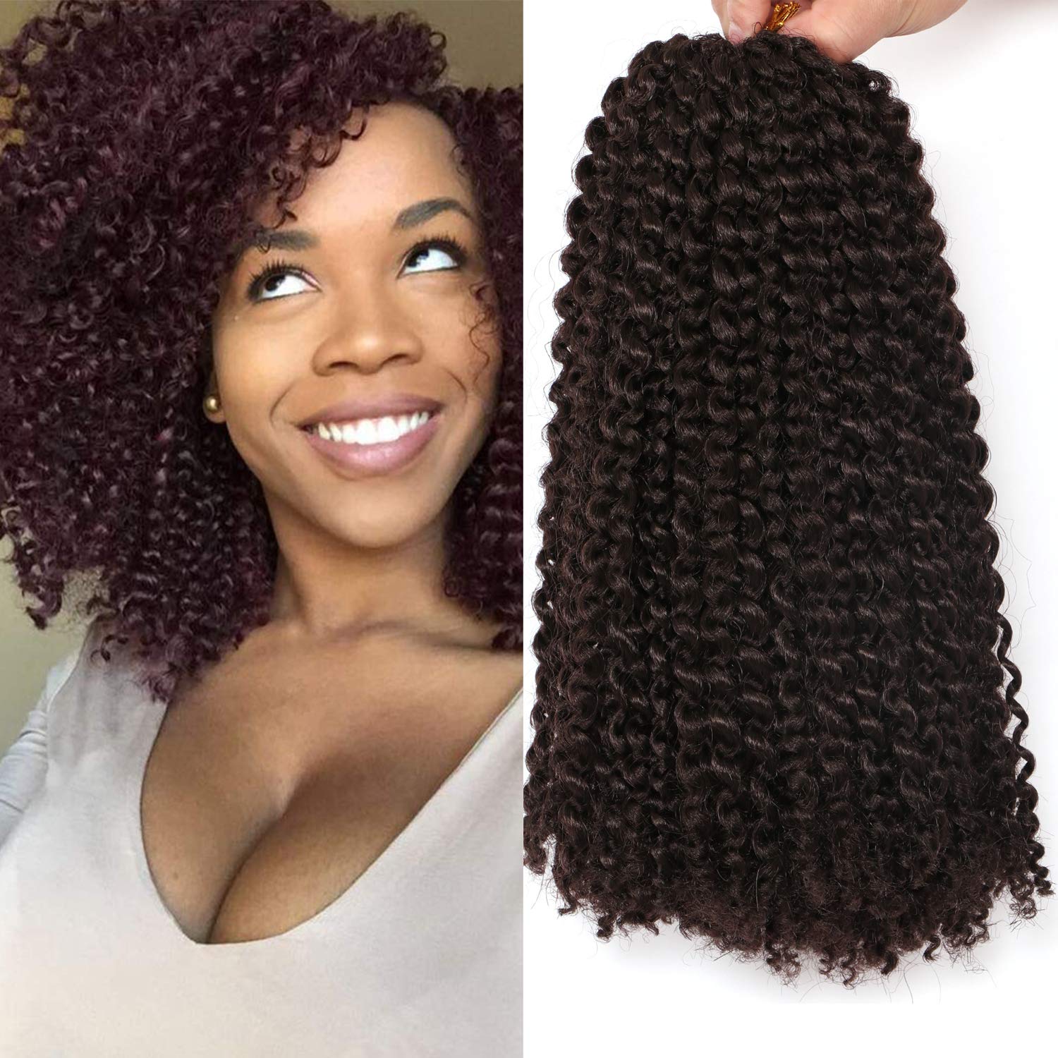 Dark Brown #4 Curly Water Wave Crochet Synthetic Hair Bundles
