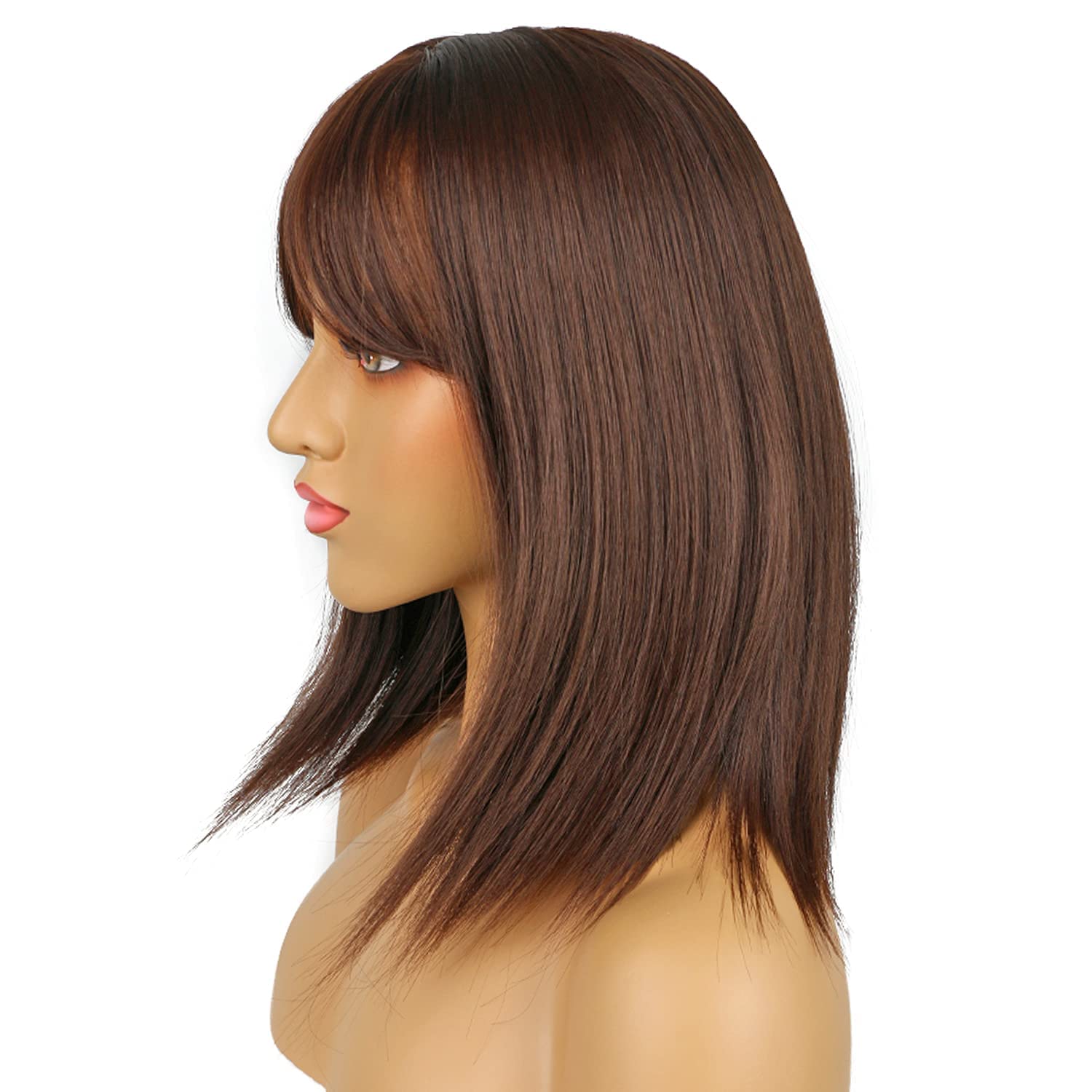 Christina Dark Brown Straight Synthetic Bang Wig