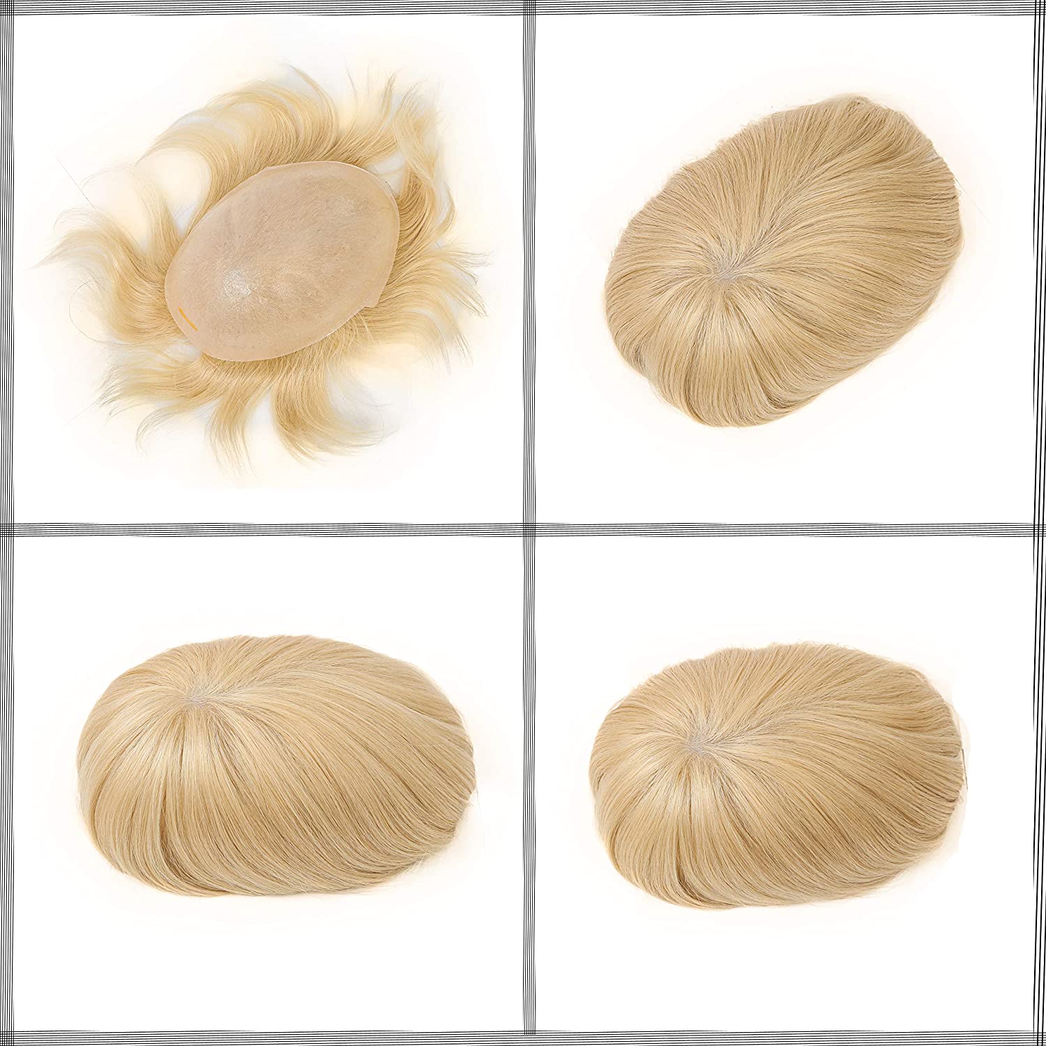 Mirana #613 Blonde Wavy 100% European Human Hair Toupee