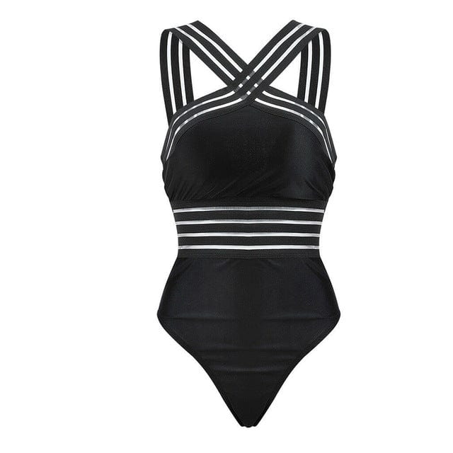 Womens Striped One Piece Bikini