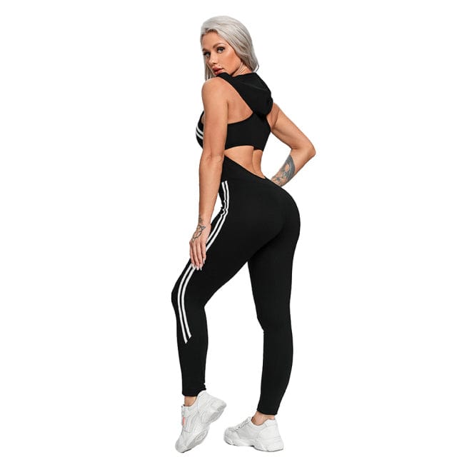 Women Yoga Gym Sportswear Sexy Hollow Backless Tracksuit