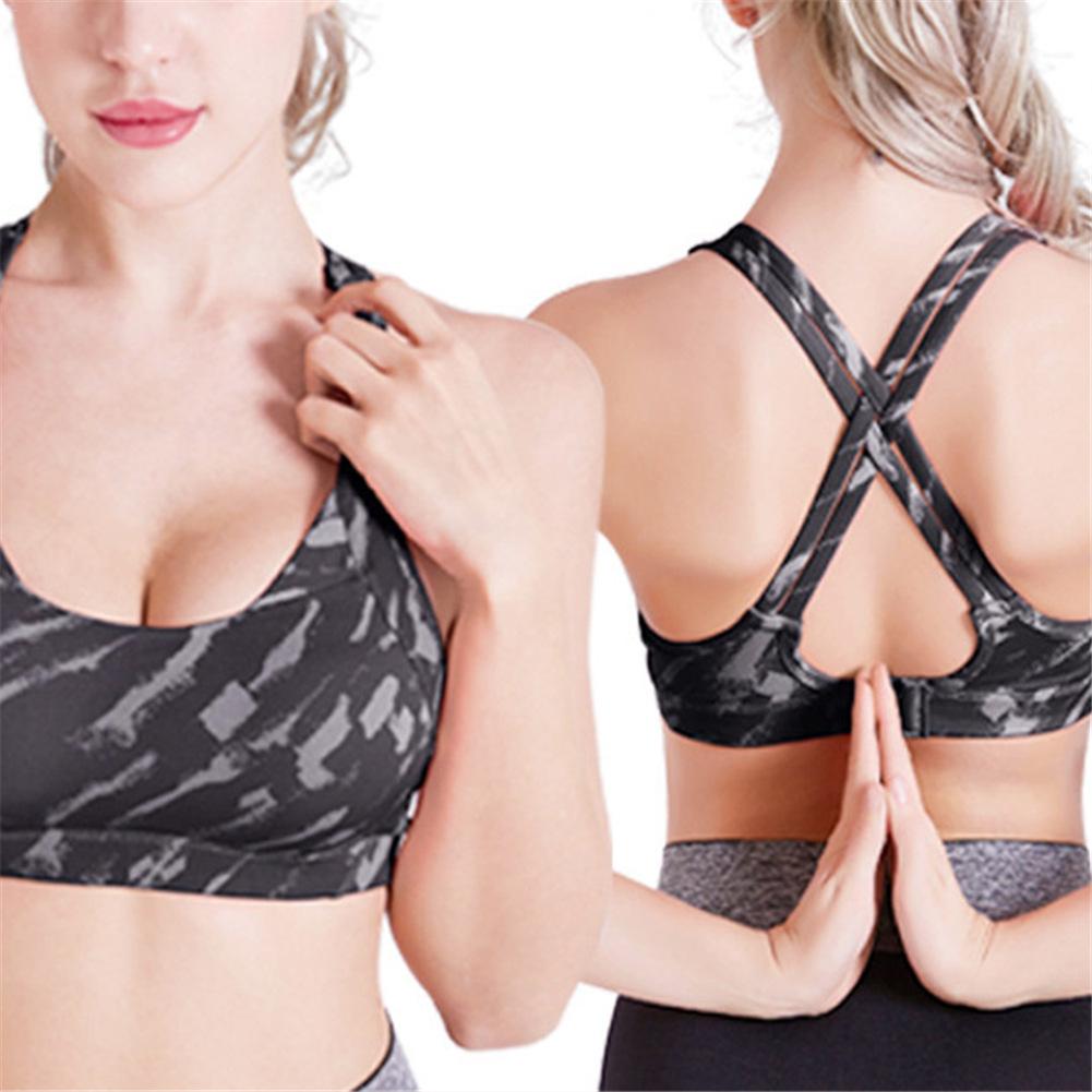 Sexy Sports Bra Top for Fitness Women Push Up Cross Straps