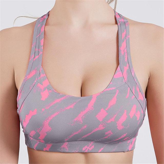 Sexy Sports Bra Top for Fitness Women Push Up Cross Straps