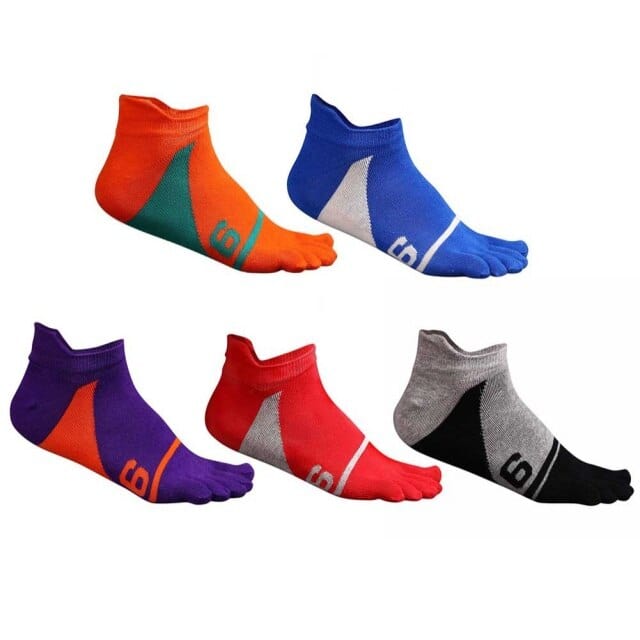 5 Pairs of Cotton Five-finger Sweat-absorbent Breathable Socks