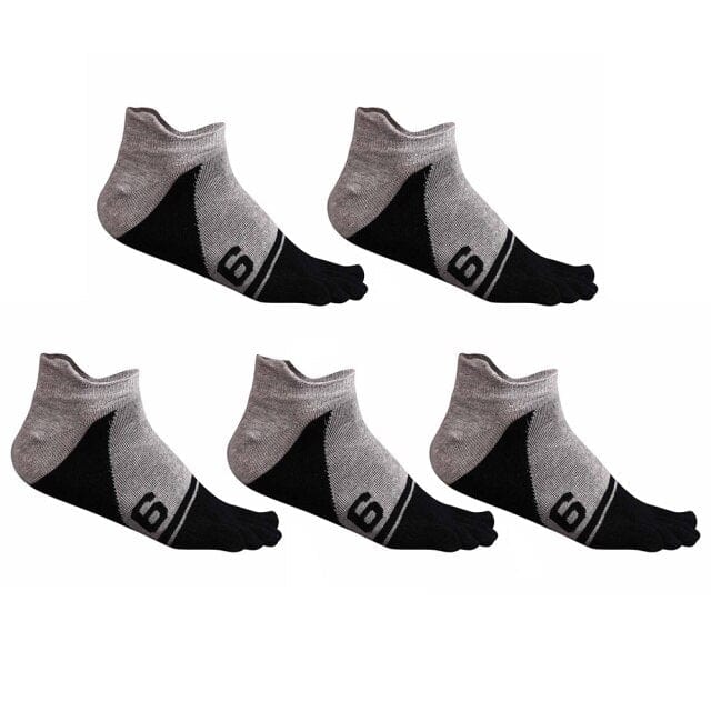 5 Pairs of Cotton Five-finger Sweat-absorbent Breathable Socks