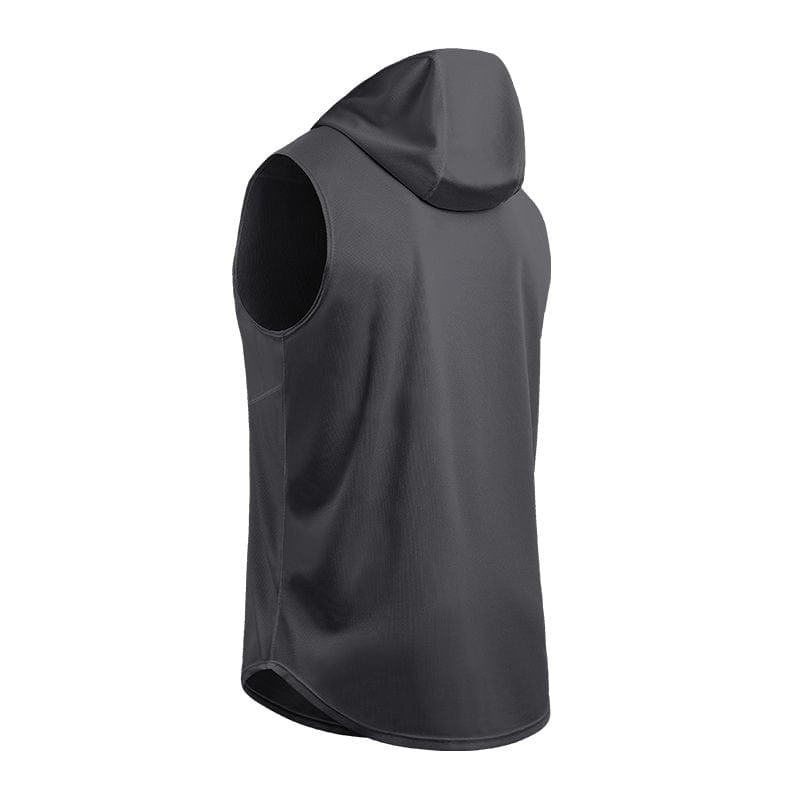 Men Running Vest Hoodie Tank Sleeveless