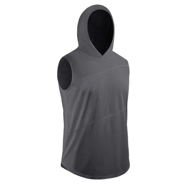 Men Running Vest Hoodie Tank Sleeveless