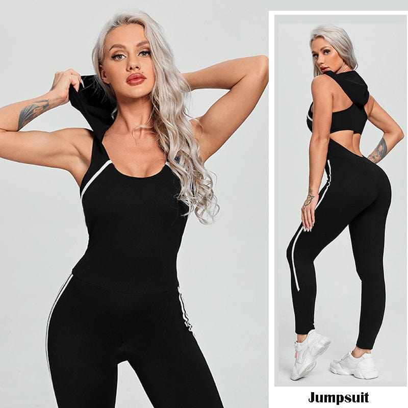 Women Yoga Gym Sportswear Sexy Hollow Backless Tracksuit