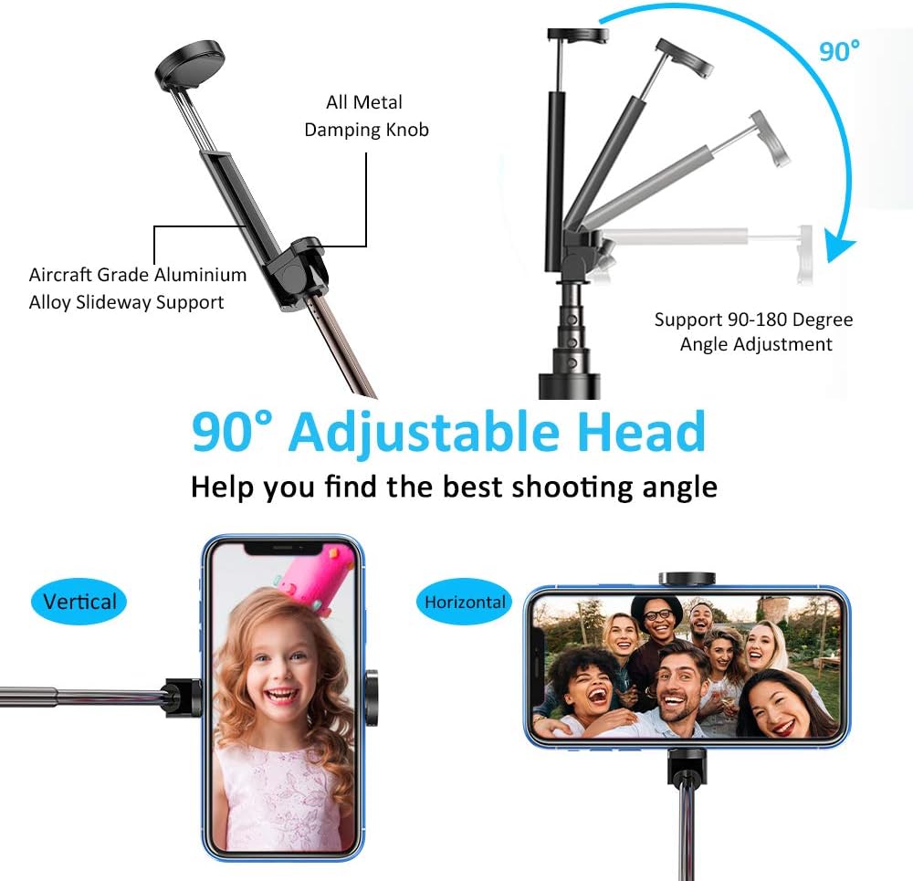 Selfie Stick , Remote Shutter Lightweight Aluminum Wireless - ACG36