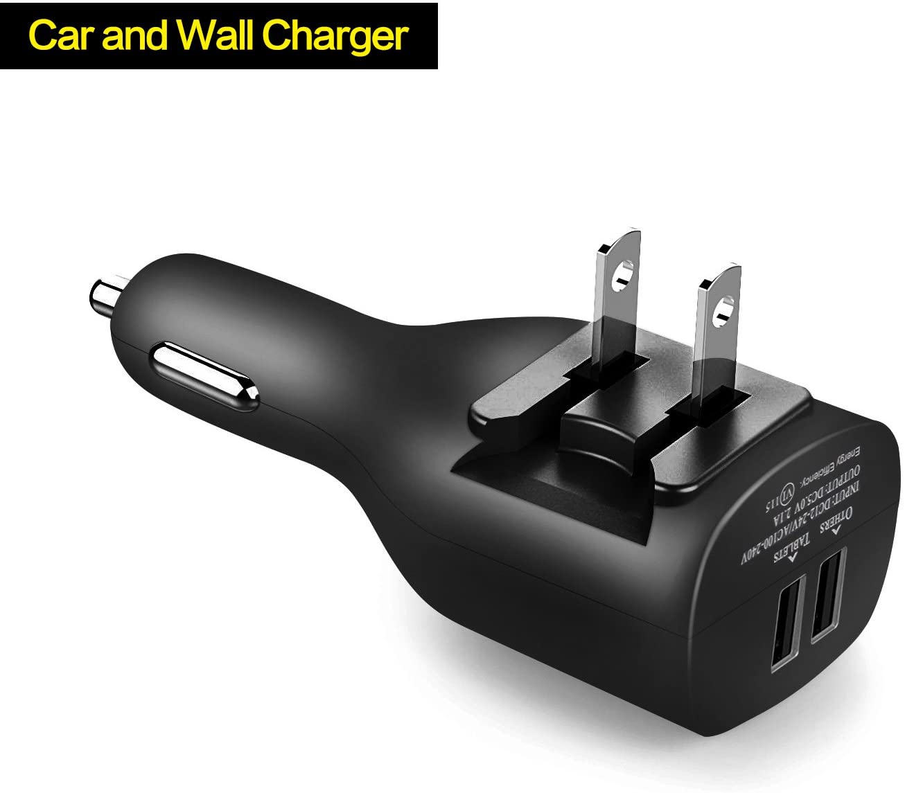 2-in-1 Car Home Charger, Travel Adapter Power Cord 6ft Long USB Cable - ACY11