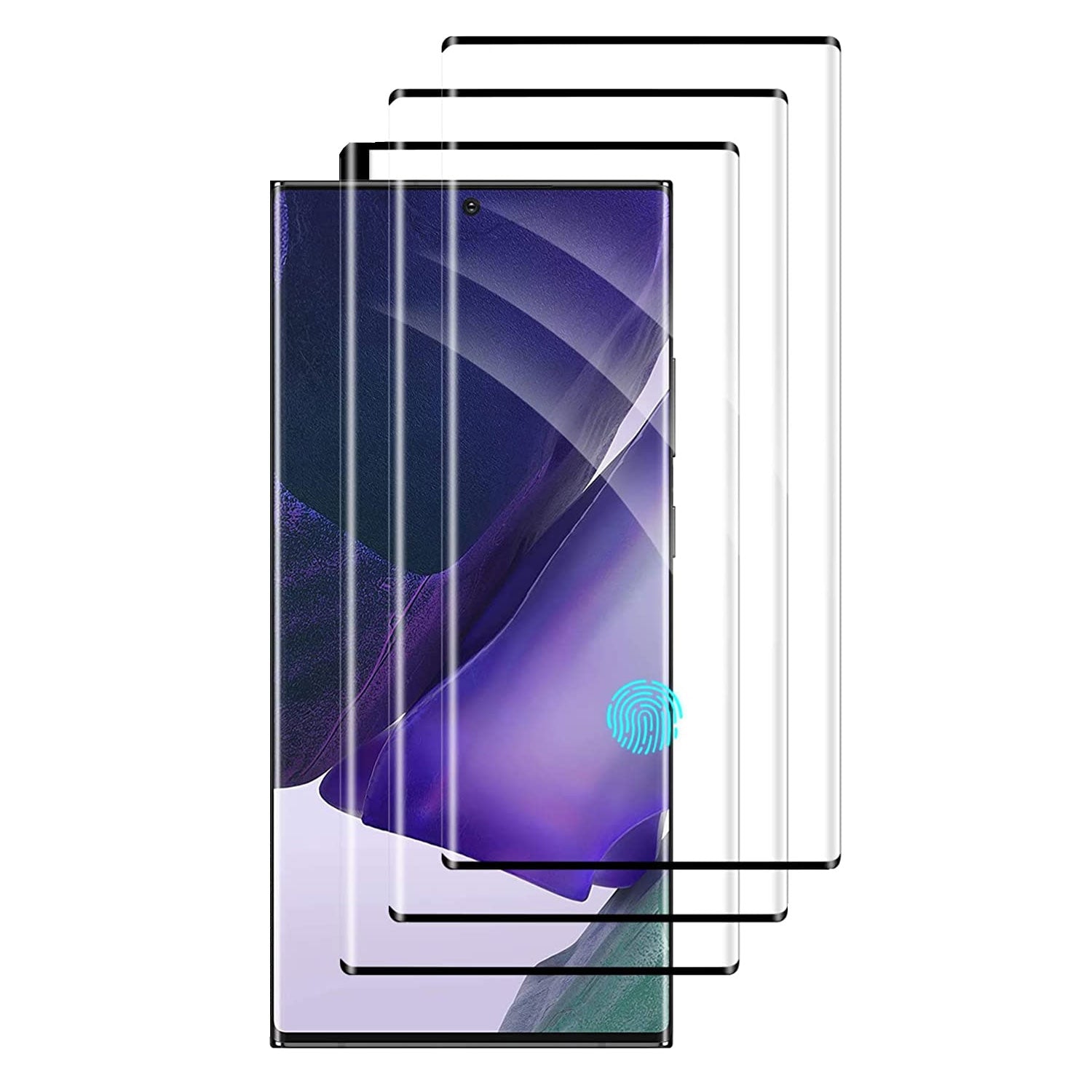 3 Pack Screen Protector , 3D Curved Edge (Fingerprint Unlock) Tempered Glass - AC3E92