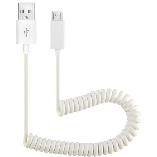 USB Cable, Charger MicroUSB Coiled - ACK04