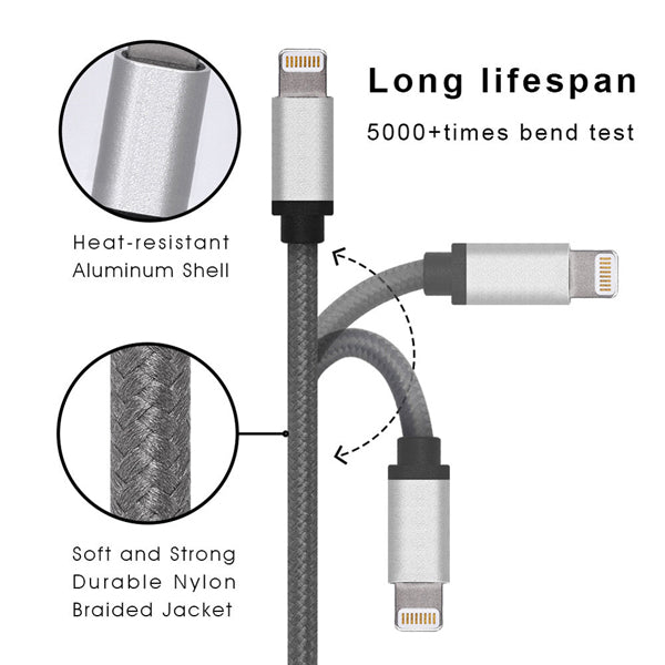 6ft and 10ft Long USB Cables, Wire Power Cord Fast Charge - ACY58