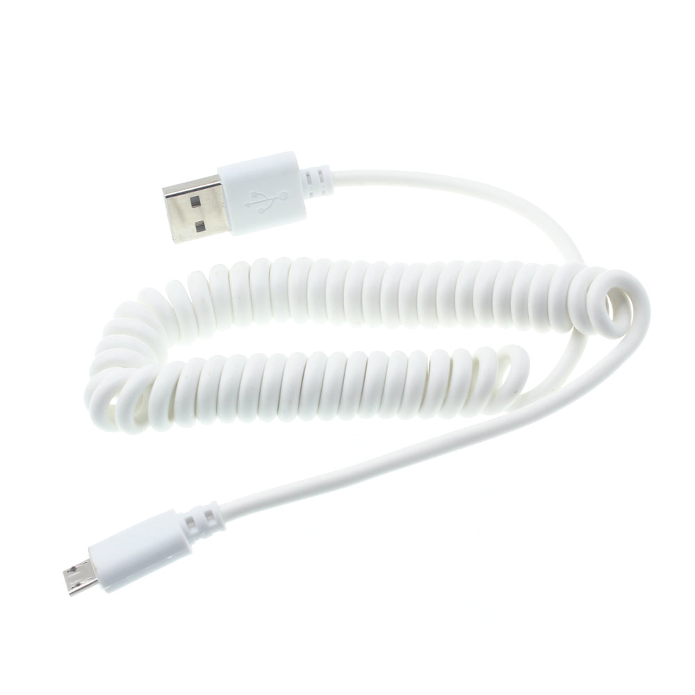 USB Cable, Charger MicroUSB Coiled - ACK04
