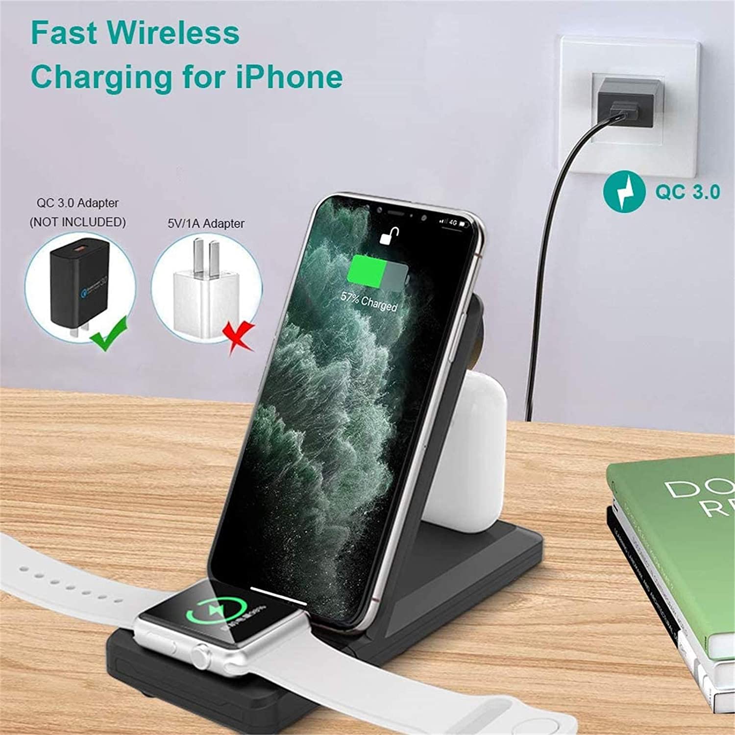 Wireless Charger, Stand Folding 15W Fast - ACZ82