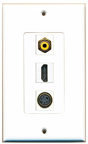 RiteAV - 1 Port HDMI and 1 Port RCA Yellow and 1 Port S-Video Decorative Wall Plate