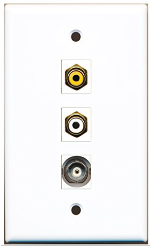 RiteAV - 1 Port RCA White and 1 Port RCA Yellow and 1 Port BNC Wall Plate