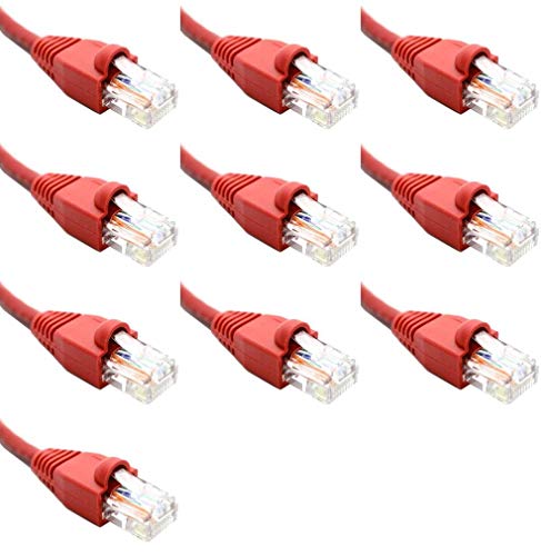 Ultra Spec Cables 15 Ft (15ft) Cat6 Ethernet Network Patch Cable Red RJ45 m/m (10 Pack)