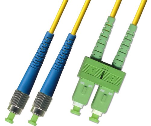 5M Singlemode Duplex Fiber Optic Cable (9/125) - FC/UPC to SC/APC