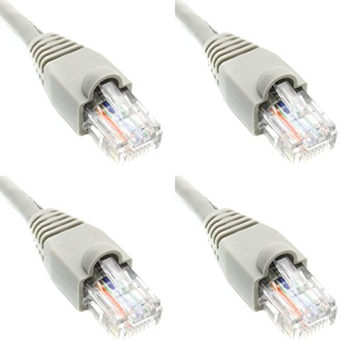 Ultra Spec Cables Pack of 4 - Gray 2FT Cat6 Ethernet Network Cable LAN Internet Patch Cord RJ45 Gigabit