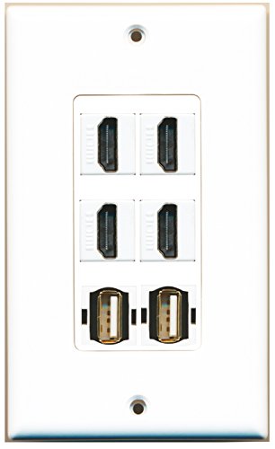 RiteAV - 4 Port HDMI 2 Port USB A-A Wall Plate Decorative