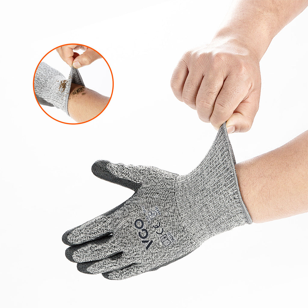 VGO 1/2/5 Pairs ANSI Level 3 Cut Resistant Gloves Certified Hand Prote