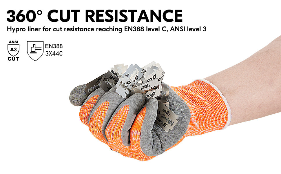 3 pairs Anti-cut Gloves Safety Cut level 3 work gloves landscapers