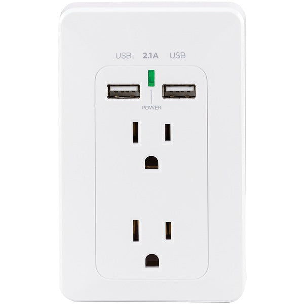 ONN 2-Outlet Wall-Mount USB Charger