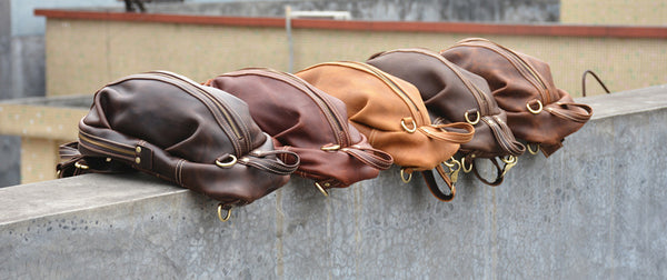 Taiwan Lee Kee Leather Goods Lee Kee original handmade genuine leather dumpling shell type zipper cowhide satchel No. 0888 first layer cowhide bag leather original handmade genuine leather leather goods