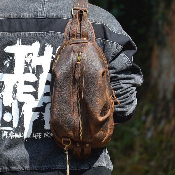 Taiwan Lee Kee Leather Goods Lee Kee original handmade genuine leather dumpling shell type zipper cowhide satchel No. 0888 first layer cowhide bag leather original handmade genuine leather leather goods