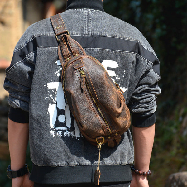 Taiwan Lee Kee Leather Goods Lee Kee original handmade genuine leather dumpling shell type zipper cowhide satchel No. 0888 first layer cowhide bag leather original handmade genuine leather leather goods